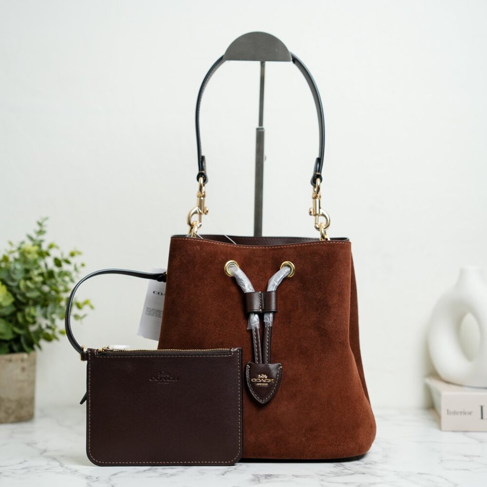COACH CCC78 Rowan Bucket Bag Shoulder Crossbody Vintage Brown